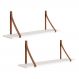 Kit 2 Prateleiras Luna 89,6cm Branco Fosco com Alças de Couro - Reller Móveis