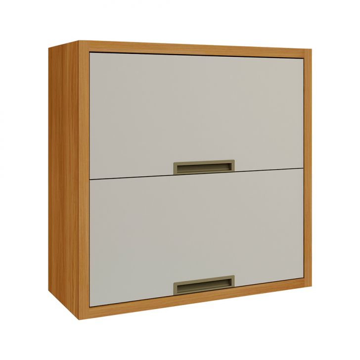 Armário Aéreo Imperatriz 2 Portas Freijó e Off White