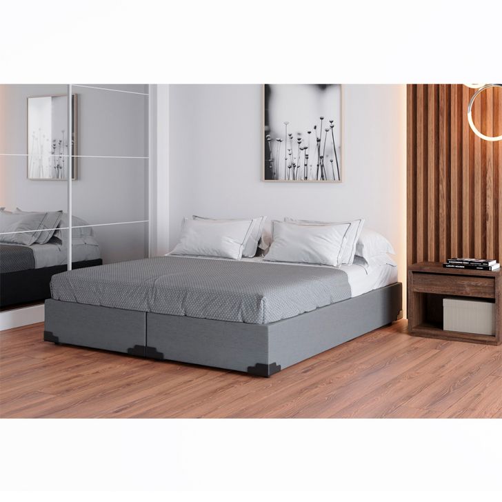 Base Para Cama Box Queen Joe Linho (36x158x198) Cinza