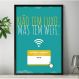 Quadro Decorativo Frase Senha do Wi-fi-34x49Cm
