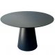 Mesa de Jantar Cone Redonda 130 cm Base Madeira Ébano Tampo Ébano