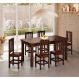 Conjunto Mesa De Madeira Castanho 160x88 + 6 Cadeiras Estofadas Sfa