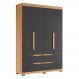 Guarda Roupa Doble Quarto Com 4 Portas e 4 Gavetas Freijo/Chumbo