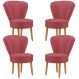 Jogo 4 Poltronas Resistente para Recepção Decor Moderna Tecido Veludo MOBLAN decor