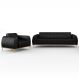 Kit Sofá 3 Lugares 210cm Com Poltrona Molino Pés D'ouro D02 Couríssimo Preto B-159 - Lyam Decor