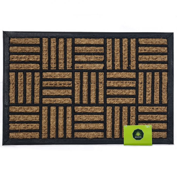 Capacho Listras Natural e Preto 40x60 cm