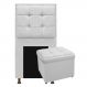 Kit Cabeceira e Calçadeira Copenhague 90 cm Solteiro Corano Branco - Amarena Móveis
