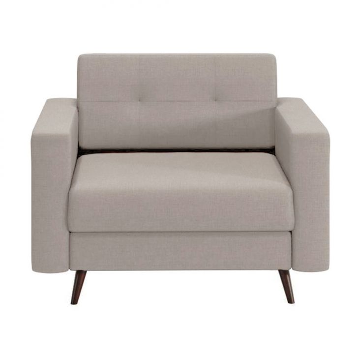 Poltrona Pé Palito Living Linho Cotton Cru