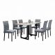 Conjunto Sala de Jantar Lisboa com 6 Cadeiras Rattan Grafite e Metal Preto BM Tubulares