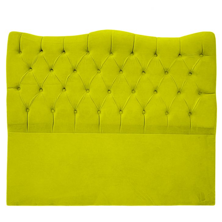 Cabeceira Casal Queen 160cm Dunas Veludo Amarelo - Montanaris Decor