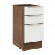 Balcão Madesa Lux 40 cm 3 Gavetas (Sem Tampo) - Rustic/Branco Veludo