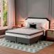 Cama Box com Colchão Queen Sigma Misto (22x158x198) Branco e Cinza