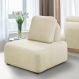 Poltrona Decorativa Santiago Sala de Estar Pés em Madeira Bouclê Off White G89 - Gran Belo