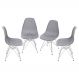 KIT 04 CADEIRAS 1119 PP CINZA BASE METAL