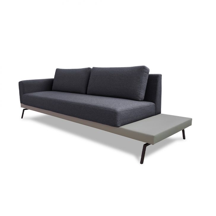 Image of Sofá 3 Lugares Matteo Com Mesa De Apoio Direita Linho Cinza 210 Cm PLA-MO895UP79PUIMOB
