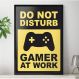 Quadro Decorativo Frase do Not Disturb Gamer-34x49Cm