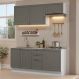 Armário de Cozinha Compacta 180 cm Branco/Cinza Vik Madesa 01