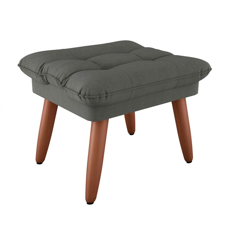 Puff Nantes Suede Cinza