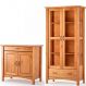 Cristaleira 2 Portas de Vidro e Buffet Aparador 93 cm Bella Carvalho Fosco