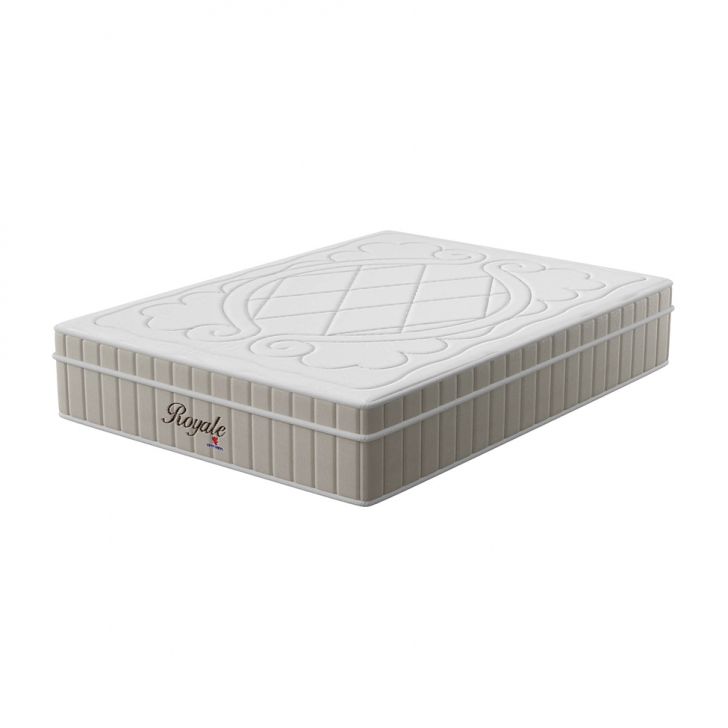 Colchão Casal Royale Molas Ensacadas (34x138x188) Branco E Bege