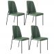 Kit 04 Cadeiras Decorativa Estofada Para Sala De Jantar Bella L02 Couríssimo Verde - Lyam Decor