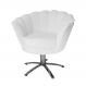Poltrona Decorativa Pétala Pés Metal Giratório Suede Branco - DS Estofados