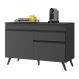 Balcão Cozinha 120cm 2 Portas 1 Gaveta Veneza Multimóveis V3680 Preto