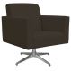 Poltrona Decorativa com Base Giratória Para Sala de Estar Helô L02 Suede Marrom - Lyam Decor