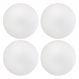 Kit 04 Assentos Redondo Banqueta Cadeira Estofados Poltronas H02 Corino Branco 30 cm - Lyam Decor