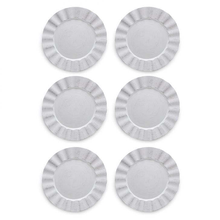Conjunto De Sousplat Com 6 Peças Roma Preto E Branco 33 Cm