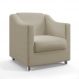 Poltrona Decorativa Alya Couro Artificial Bege Aradecor