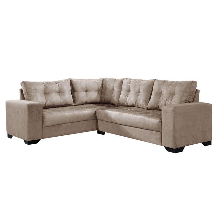 Sofá De Canto 5 Lugares Bia Suede Chocolate