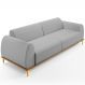 Sofá 03 Lugares Para Sala de Estar Kiev 210 cm D02 Linho Cinza D-315 - Lyam Decor