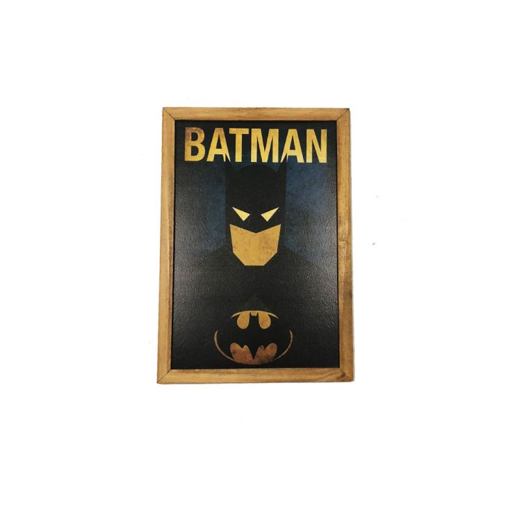 Quadro Decorativa Quarto Sala Batman Lúdico 20x30Cm Madeira