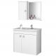 Gabinete Para Banheiro com Cuba e Espelho Munique B02 Branco - Lyam Decor