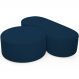 Kit Puff Redondo Lola e Puff Recamier Orgânico Orbit W01 Suede Azul Marinho - Lyam Decor