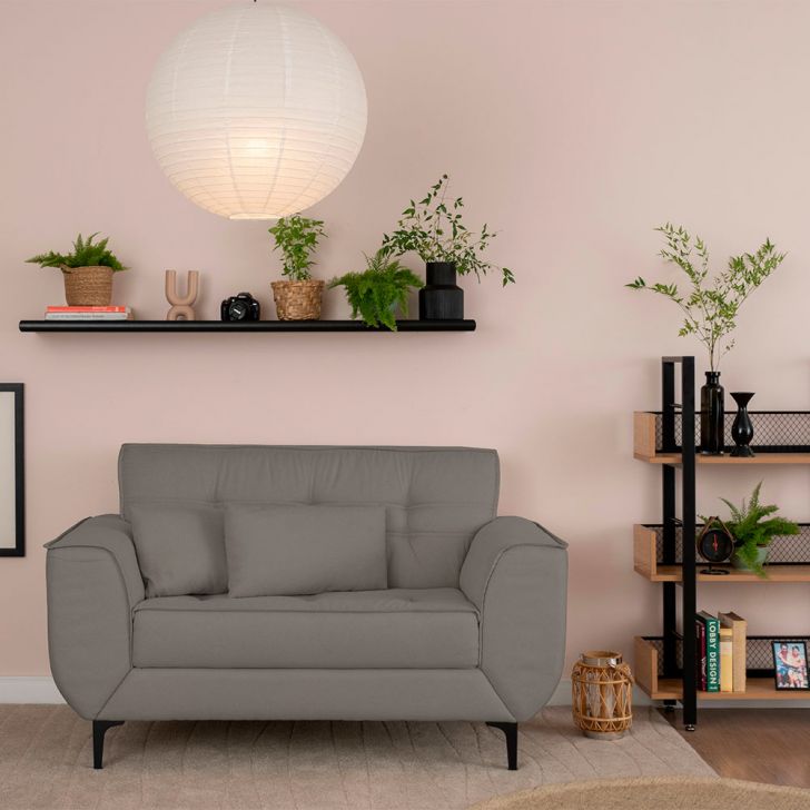 Sofá 2 Lugares Piacenza Linho Cinza 152 Cm