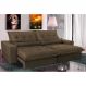 Sofá Retrátil e Reclinável 3,12m com Molas Ensacadas Cama inBox Soft Tecido Suede Café