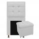 Kit Cabeceira e Calçadeira Copenhague 100 cm Solteiro Suede Branco - Amarena Móveis