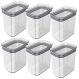 Kit 6 Potes Herméticos Retangulares Médios com Tampa 1,5L Porta Mantimentos Cozinha Natural