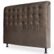 Cabeceira Estofada Cama Box Casal Queen Louise 160cm Suede Marrom - Desk Design