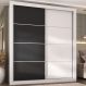 Guarda-Roupas Casal 2 Portas de Correr 4 Gavetas Alasca Multimóveis MP4265 Branco/Preto