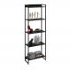 Estante Multiuso Para Escritório Industrial 05 Prateleiras Areta 186x60cm C01 Onix - Lyam Decor