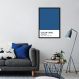Quadro Color Card Classic Blue 43x30 Caixa Preto