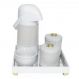 Kit Higiene Espelho Potes, Garrafa, Molhadeira e Capa Flor de Liz Dourado Quarto Bebê Unissex