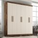 Guarda Roupa Casal Lisboa 6 Portas 2 Gav Com Pés Chocolate/off White