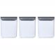 Conjunto de 3 Potes Herméticos 1L Potinhos de Plástico com Tampa Porta Mantimentos Plasvale