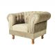 Poltrona Chesterfield Duque Com Capitonê Para Sala, Tv, Estar, Recepção - Suede Bege