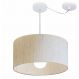 Pendente Cilíndrico Com Desvio Md-4230 Cúpula em Tecido 50x25cm Linho Bege - Bivolt
