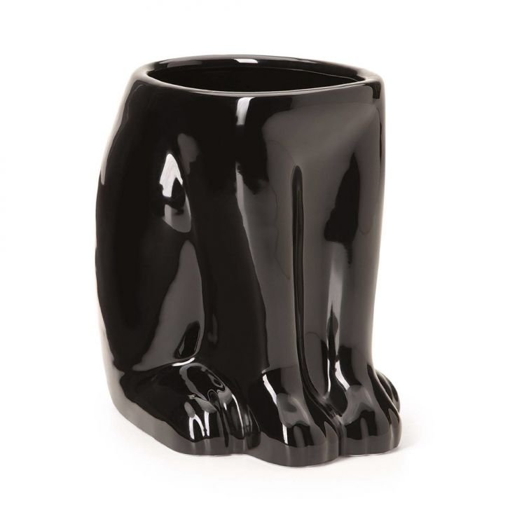 Cachepot Pantera Preto 16 Cm